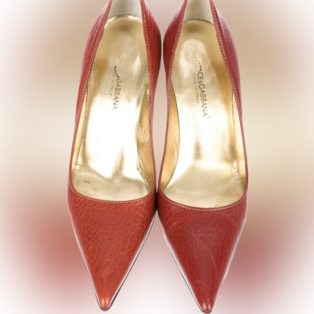 Vintage Dolce & Gabbana Red Leather Heels (EU 39.5 | US 9)